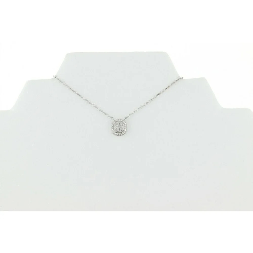 Sterling Silver CZ Necklace 16 to 18 inch chain Adjustable - Picture 6 of 8